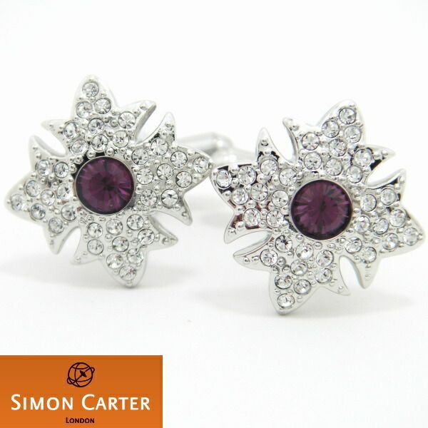 カフス サイモン カーター 英国 ブランド SIMON CARTER GARTER STAR パープル カフス カフスボタン カフリンクス cufflinks cuffs メンズ 男性 スーツアクセサリー専門店 父の日 ギフトにも 誕生日 プレ