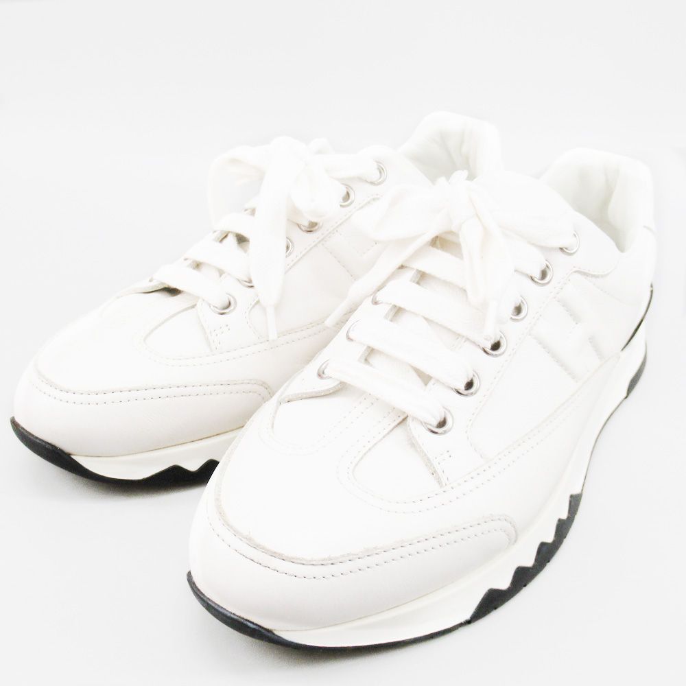 エルメス　新品　36 ホワイトレザースニーカー 箱付き HERMES エルメス スニーカー レザー ホワイト 36 【公式通販】