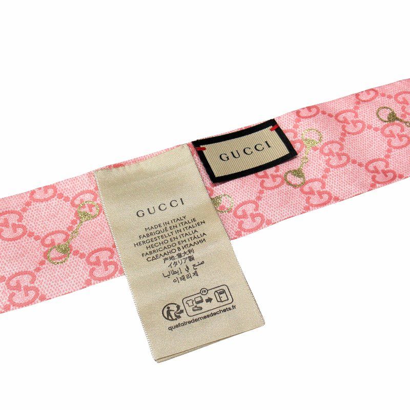 グッチ GUCCI ホースビット GGプリント ネックボウ スカーフ リボン
