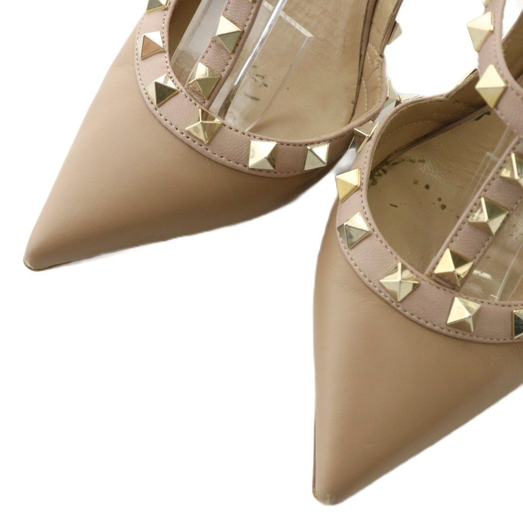 VALENTINO ベージュ スタッズ サンダル VALENTINO スタッズ付きサンダル ベージュ 23.5cm Valentino