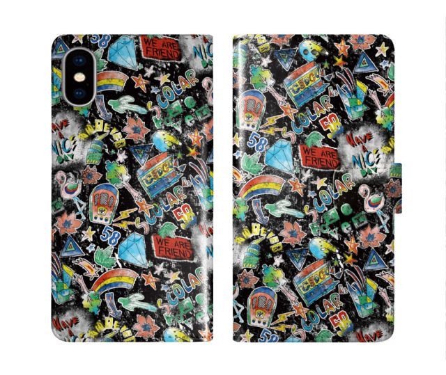 [Galaxy S24 SC-51E/SCG25] iPhone16 ケース スカラー スマホケース 手帳型 iPhone16 Pro ケース アイフォン16 15 14 13 12 11 スマホカバー 全機種対応 手帳 ScoLar フラミンゴ 虹 スター 