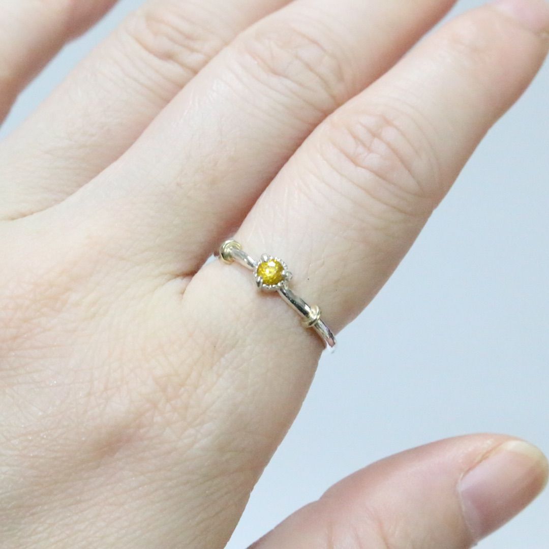 チカチカ！幻惑の石∀スファレライトのK10小ワッカシルバーリング約9.5