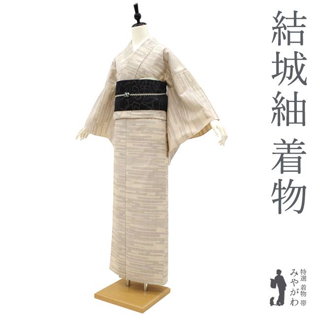 中古】 重要無形文化財 本場結城紬 単衣 着物 正絹 百亀甲 100 中古】 重要無形文化財 本場結城紬 単衣 着物 正絹 百亀甲 100
