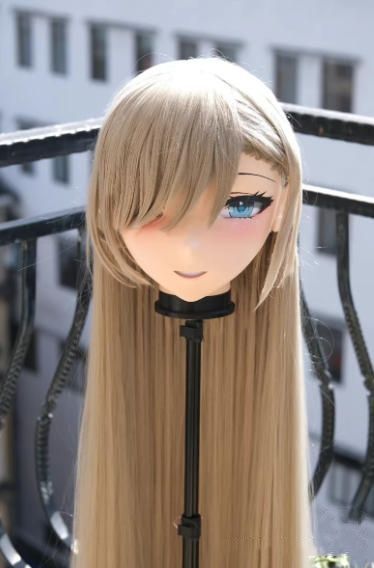 全頭マスク カツラ付き NO.1075 フルマスク ドール ヘッドロリータ人形 コスプレ マスク 仮装 着ぐるみ コスチューム 二次元