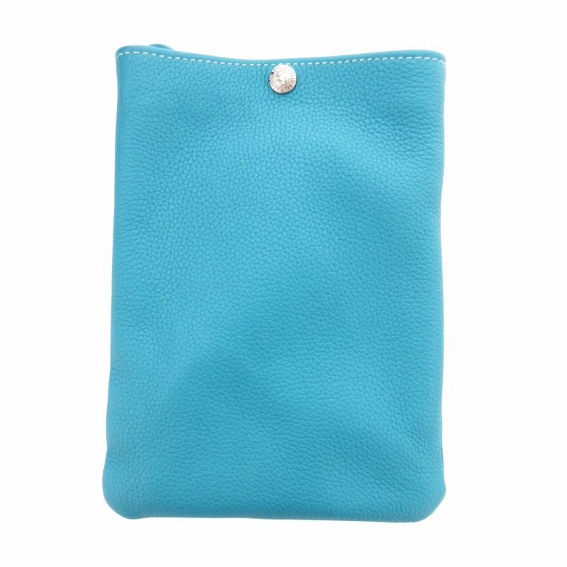 サロンドアルファード SALON DE ALFURD 美品 スマホポシェット ショルダーバッグ レザー ターコイズブルー /HO● 人気・おすすめ｜使いやすい・旅行におすすめ セール中 全国発送 国内発送・品質保証付き商品