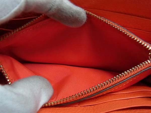 トリーバーチ ラウンドファスナーコインケース 小銭入れ レザー オレンジ □美品□ TORY BURCH トリーバーチ レザー ラウンドファスナー