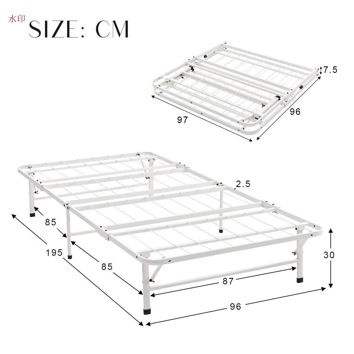 パイプベッド 折りたたみベッド シングル 組立簡単 ベッド 下収納
