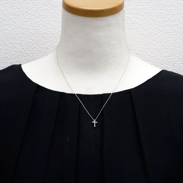 田崎真珠 K18WG ダイヤモンド ペンダントネックレス 0.10ct