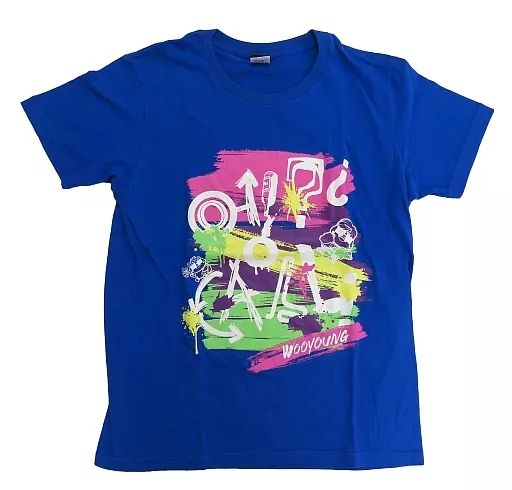 Tシャツ(男性アイドル)　ウヨン Tシャツ ブルー Mサイズ 「WOOYOUNG(From 2PM) SOLO CONCERT “EN? CALL! in Japan”」 中古】Tシャツ(男性アイドル) ウヨン Tシャツ ブルー Mサイズ