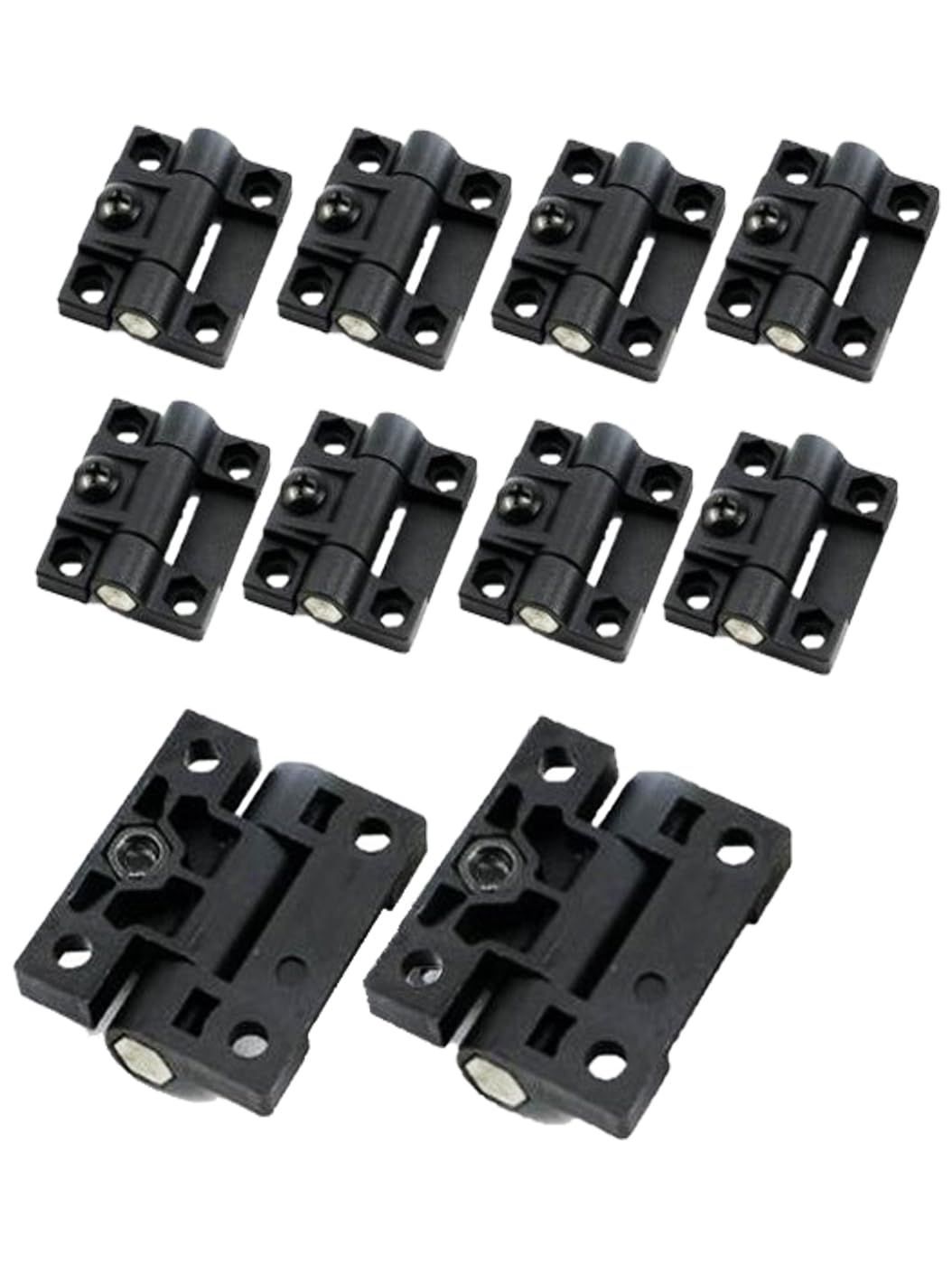 【特価商品】フラットトルクヒンジ ストップ蝶番 10個セット S.fields.inc ミニ プラスチック 黒