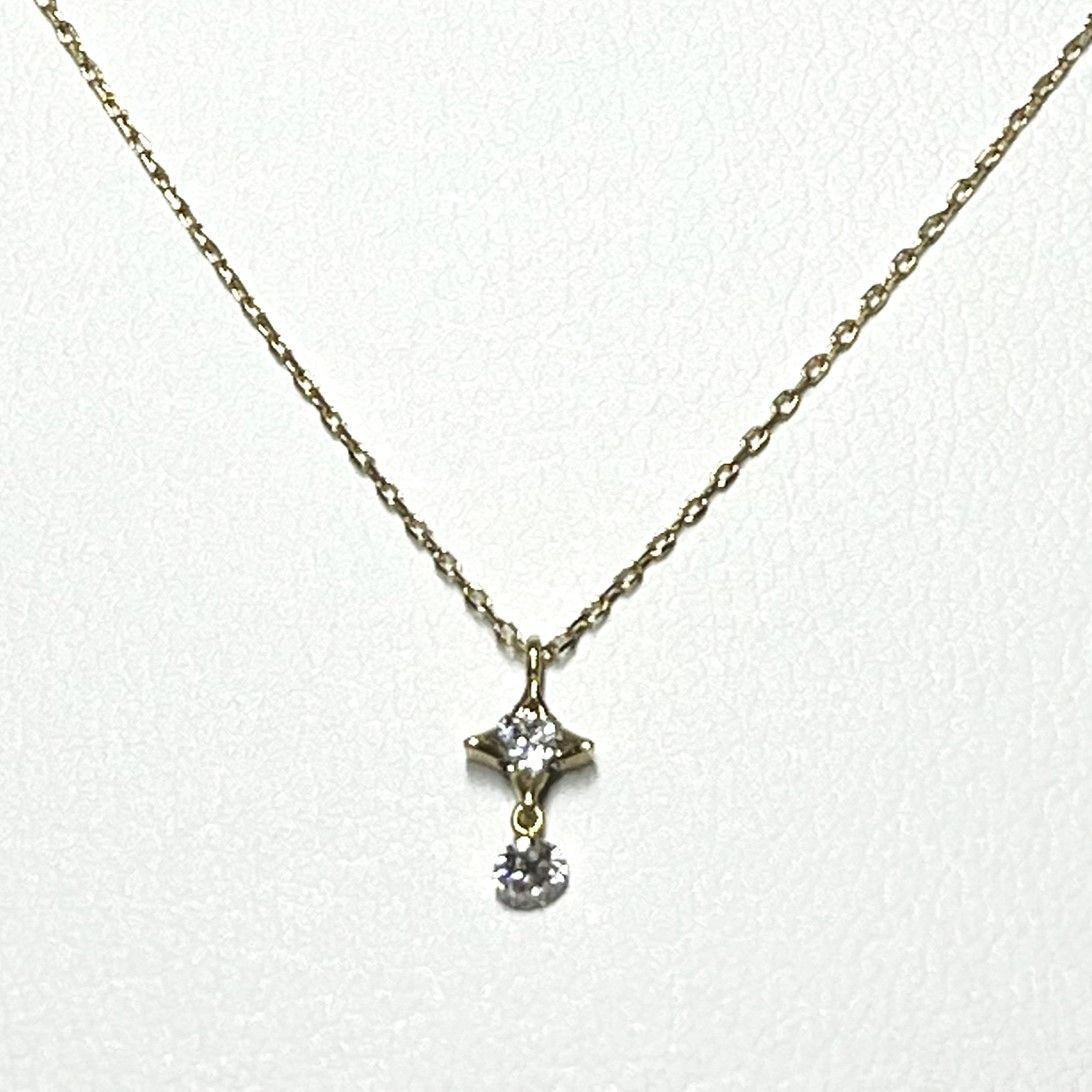AHKER アーカー　スターネックレス　ダイヤモンド　真珠　ネックレス　K18レディース