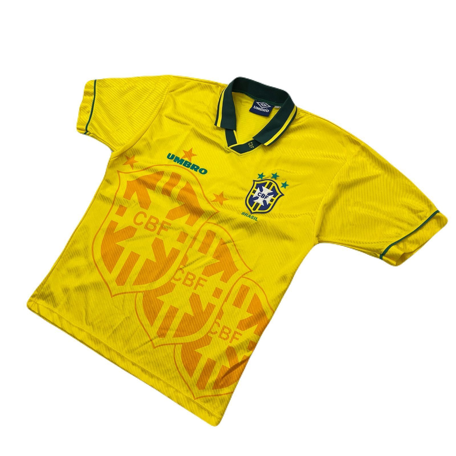 UMBRO サッカー ブラジル代表 ユニフォーム メンズ L相当 1994年 ブラジル製 ゲームシャツ 刺繍ロゴ アンブロ ●CK254