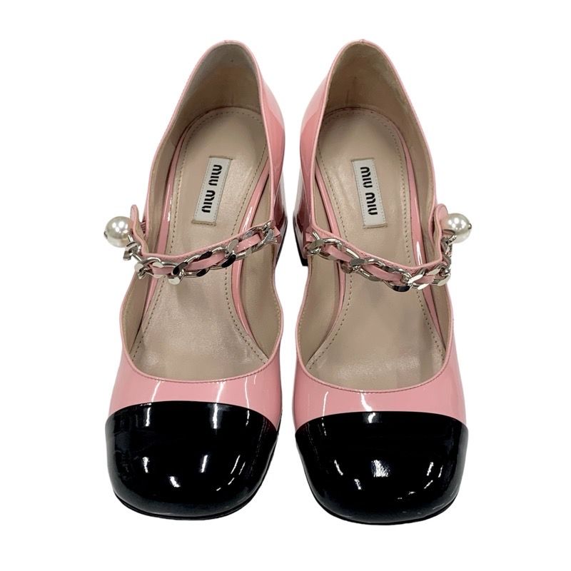 ミュウミュウ MIUMIU パンプス 靴 シューズ チェーン パール