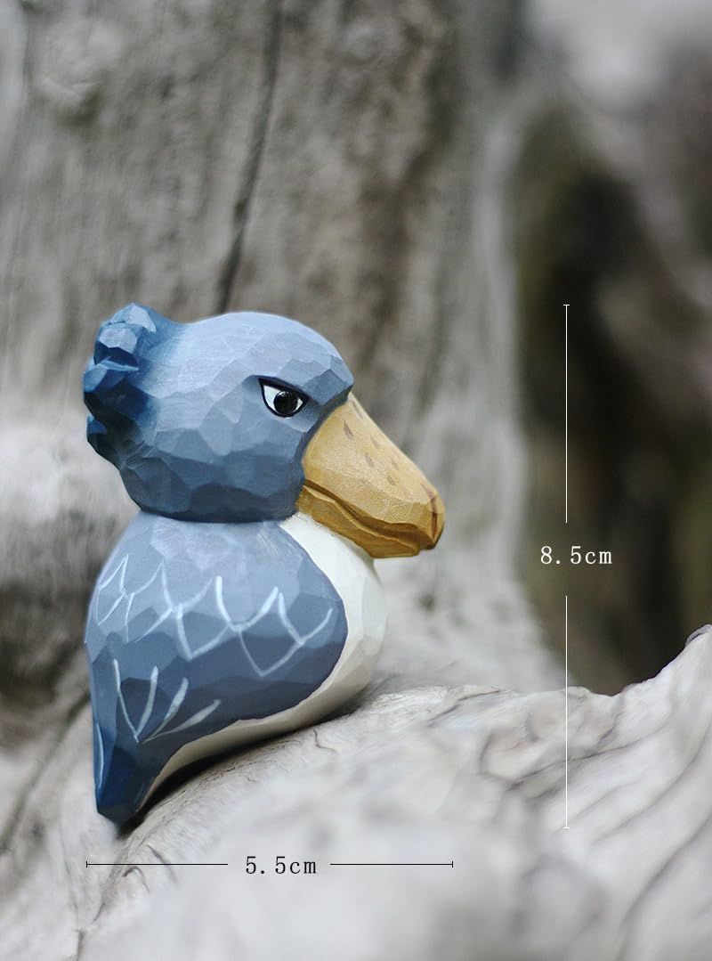 子ハシビロコウ Shoebill ハシビロコウ置物 木彫 木製 オブジェ 北欧雑貨 インテリア （hej!e) 人形 手作り バスウッド 小  (ブルー) - メルカリ