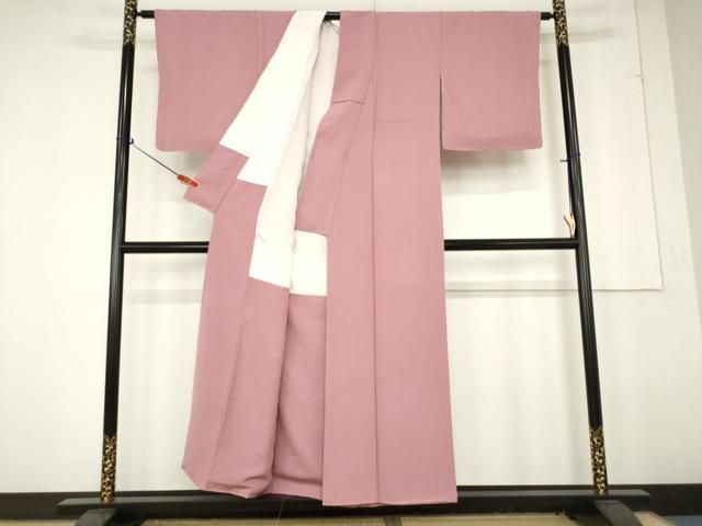 平和屋着物▽上質な色無地 単衣 退紅色 正絹 逸品 DAAT9642az