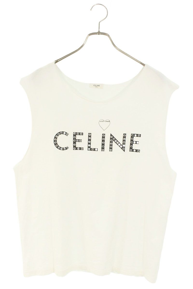 セリーヌ 2X09A671Q スタッズロゴノースリーブカットソー メンズ S