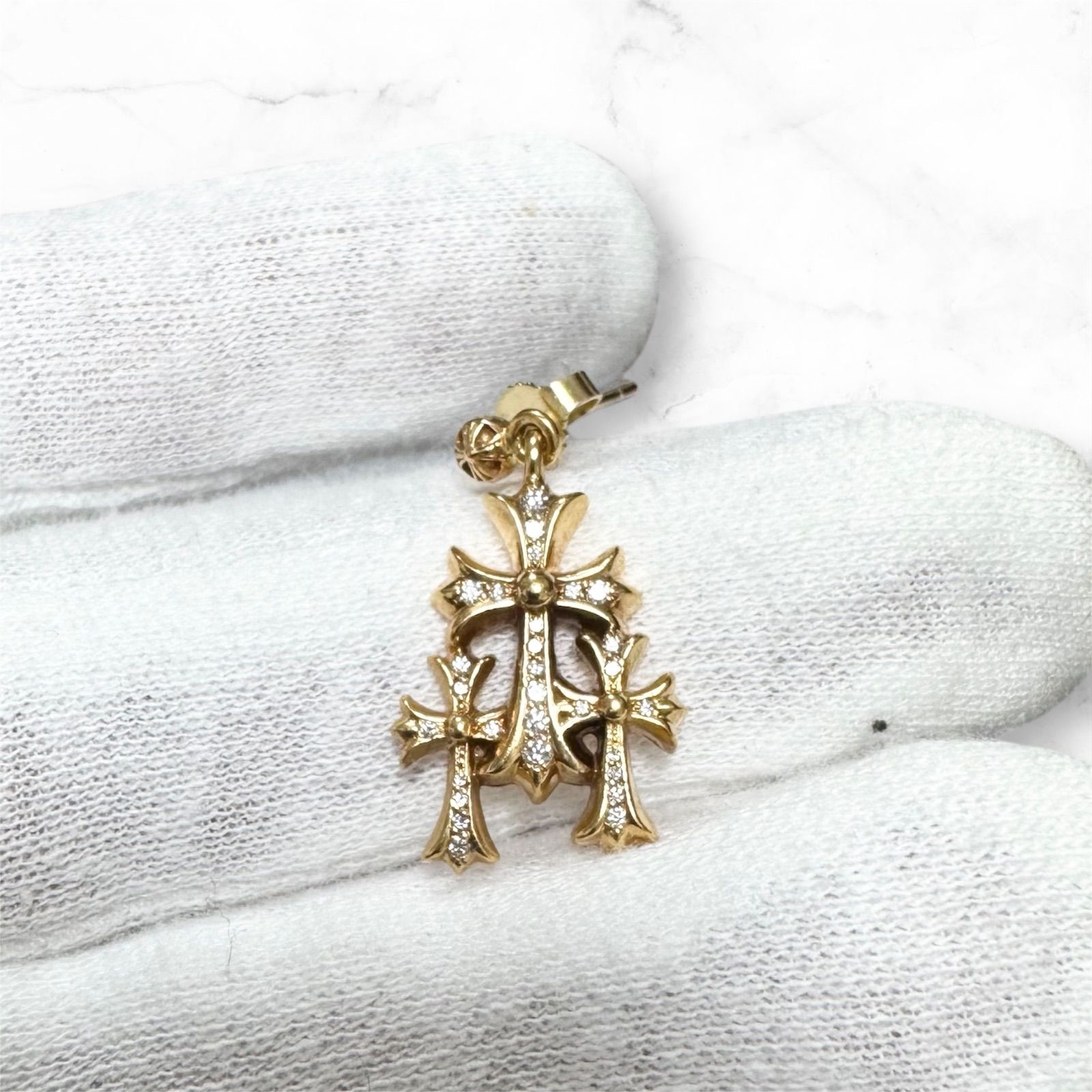 クロムハーツ 3 CH CROSS DROP トリプルCHクロスピアス CHROME HEARTS（クロムハーツ） 3 CH CROSS DROP P D トリプルCHクロス