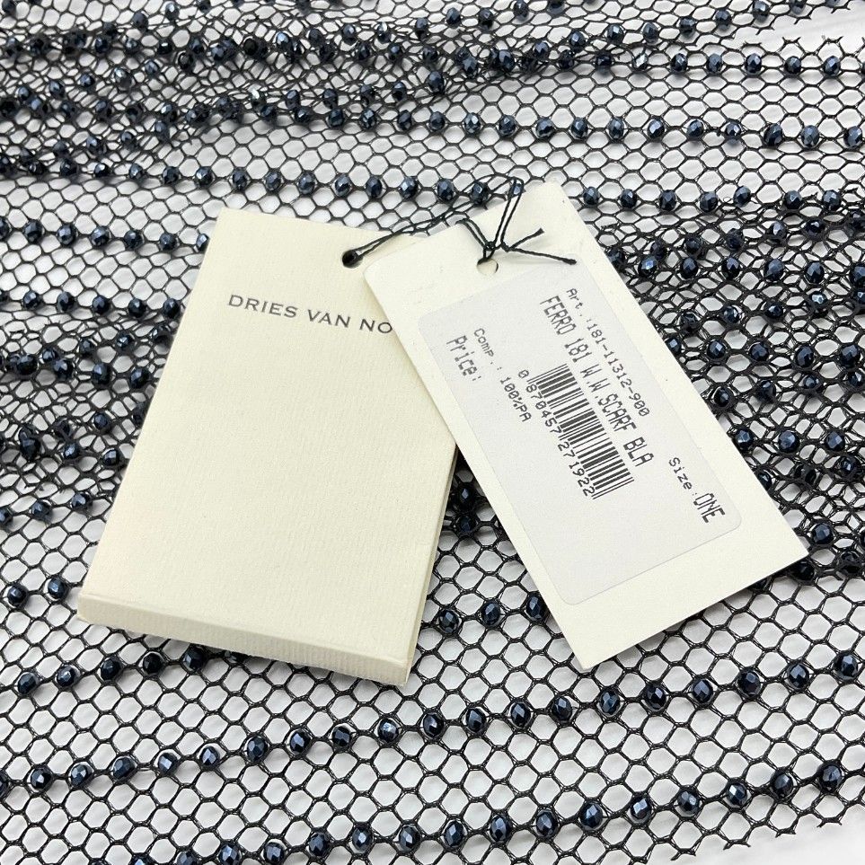 【未使用品】DRIES VAN NOTEN メッシュビーズラインスカーフ 未使用品】DRIES VAN NOTEN メッシュビーズラインスカーフ 未