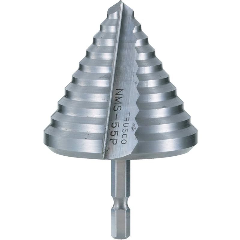 TRUSCO トラスコ 六角軸樹脂用ステップドリル 2枚刃 45~55mm NMS-55P
