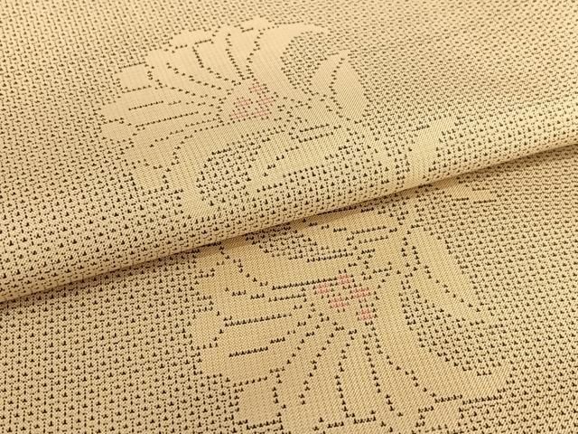 平和屋着物○東郷織物謹製 本場大島紬 白大島 160亀甲 更紗花文 正絹