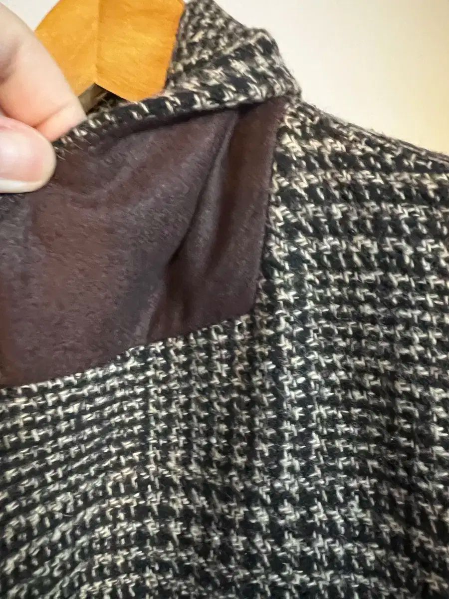 グレンチェック ウールコート