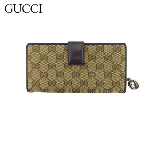 GUCCI グッチ 長財布 GGキャンバス レザー ラウンドファスナー