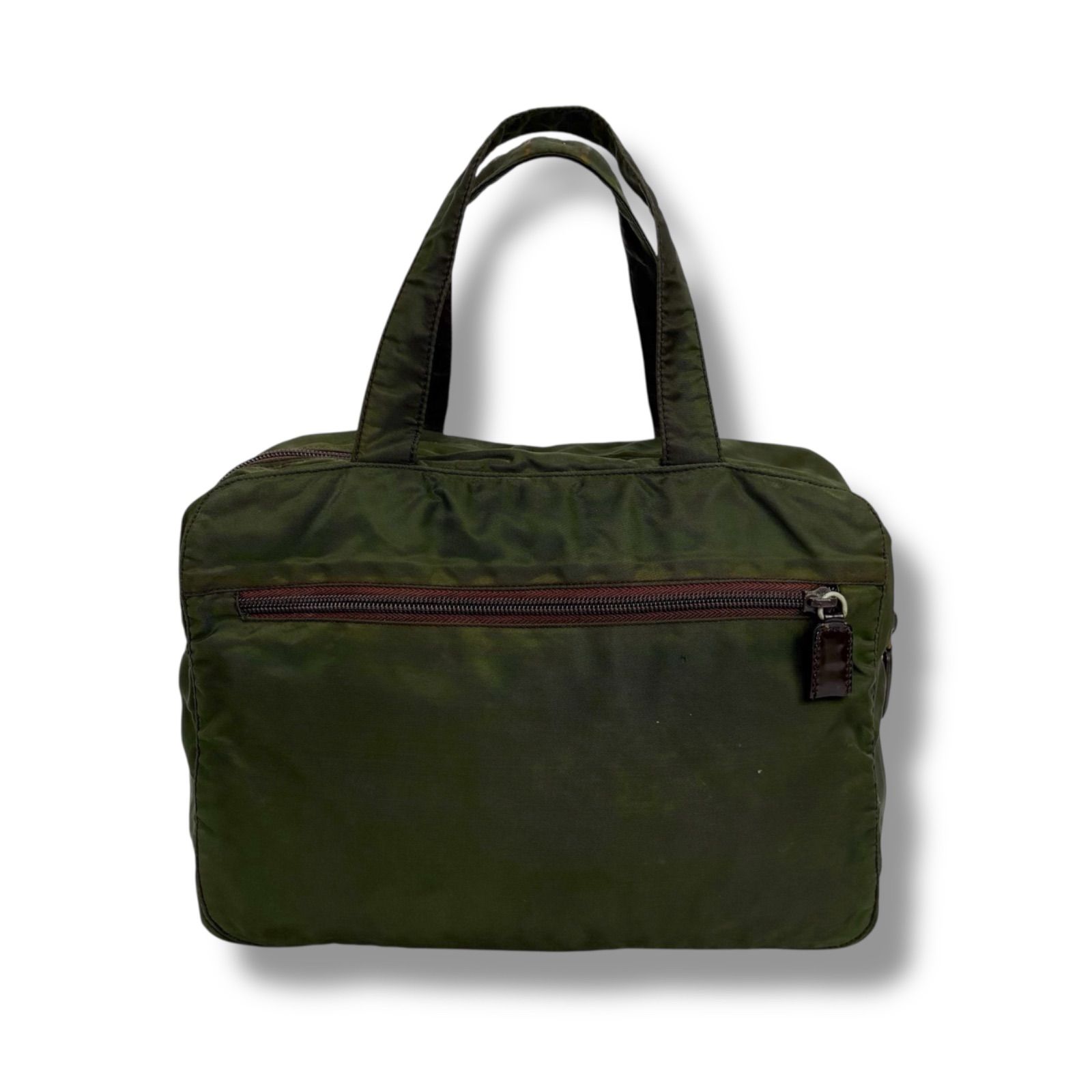 PRADA ミニボストンバッグ 三角ロゴ ナイロン カーキ ハンドバッグ プラダ PRADA トライアングルロゴ ミニボストンバッグ ハンドバッグ