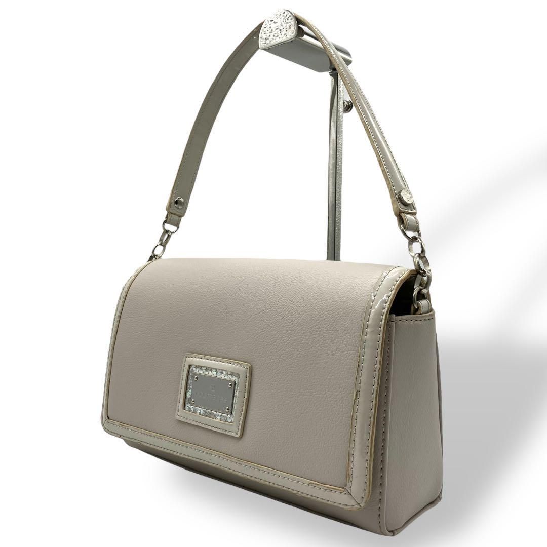 良品 1956 Courreges ワンショルダーバッグ レザー グレー - メルカリ 