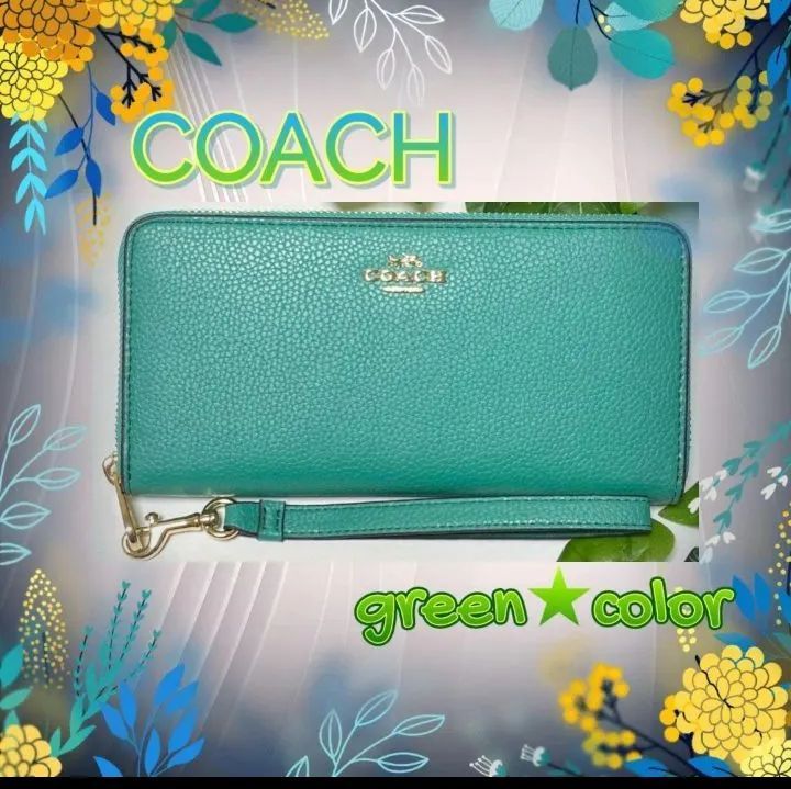 ✳️ Sale 匿名配送 新品 ✳️ COACH コーチ グリーンカラー 財布