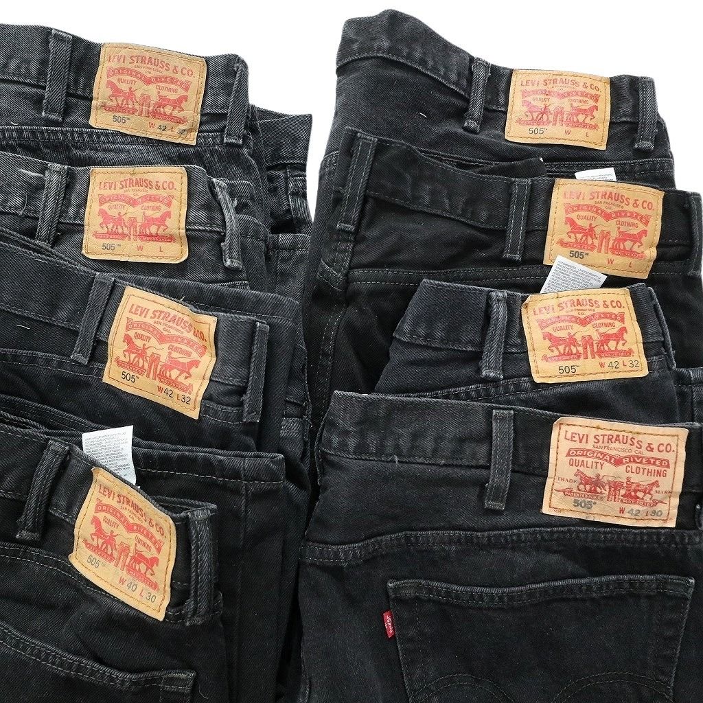 古着卸 まとめ売り リーバイス 505 ブラックデニム パンツ 8枚セット  