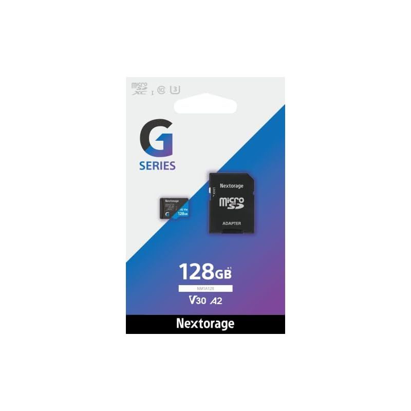 Nextorage ネクストレージ メーカー 128GB microSDXC UHS-I U3 V30 A2 メモリーカード Gシリーズ Switch スイッチ 動作検証済み SDアダプター付き ファイル復元ソフト付属 読み出し最大100MB s 書き 1