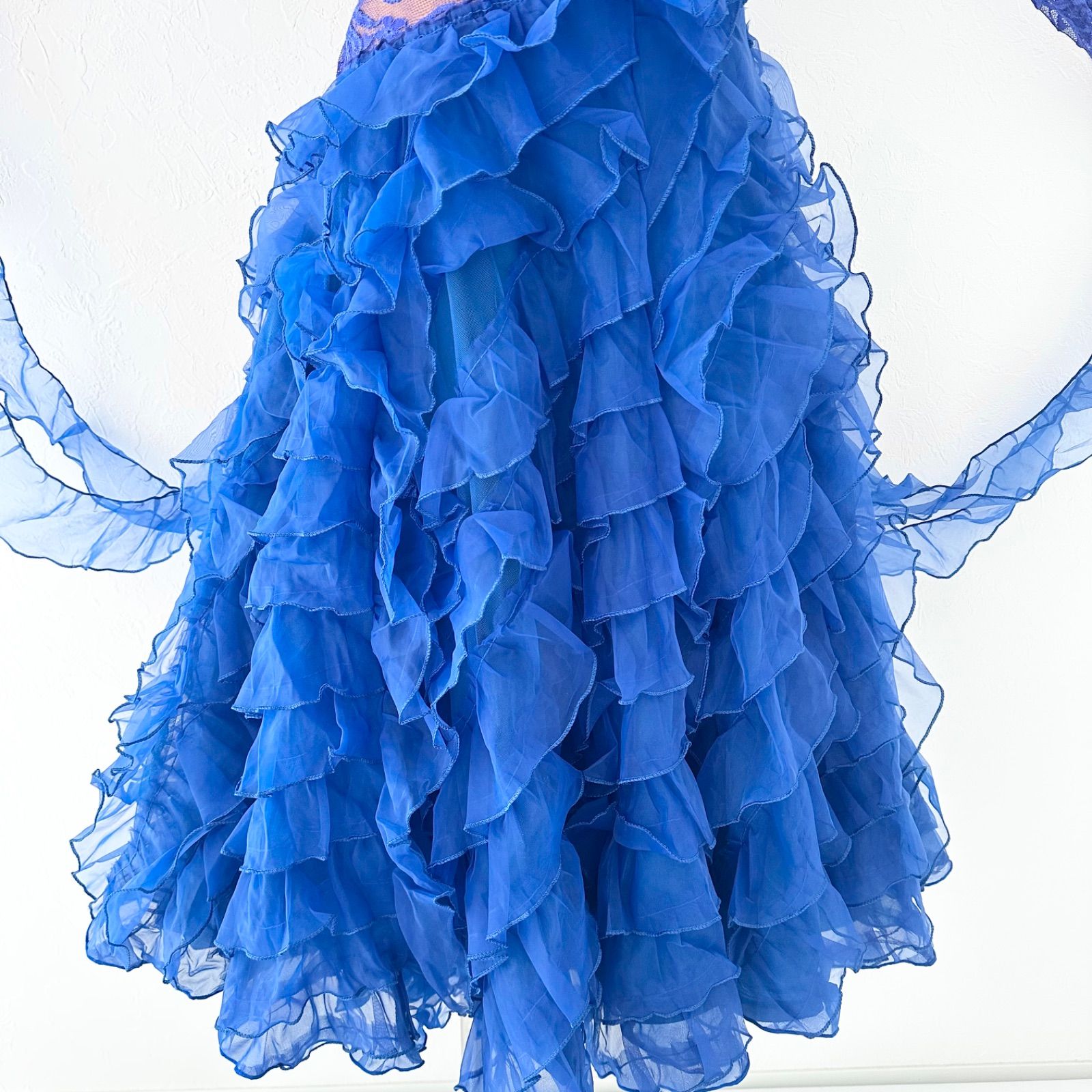 タカダンス 社交ダンス レース フリル ビジュー付 ドレス