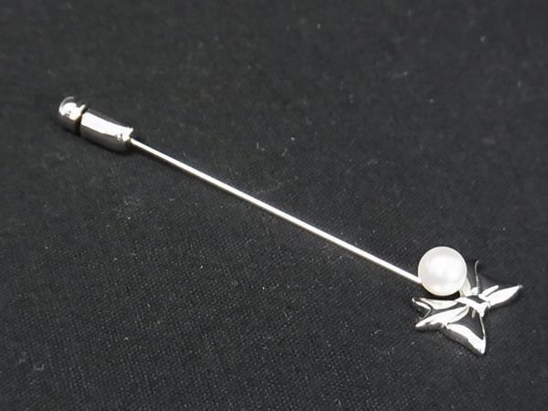 ミキモト ブローチ ブローチ □S刻印有 シルバー K18 パール ブローチ