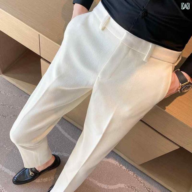 [30]春 コーデ メンズ  服 シンプル ファッション オシャレ 大人 かっこいい 大きいサイズ ストリート 紳士服 ウール パンツ スリム ビジネス カジュアル 韓国スタイル スーツ