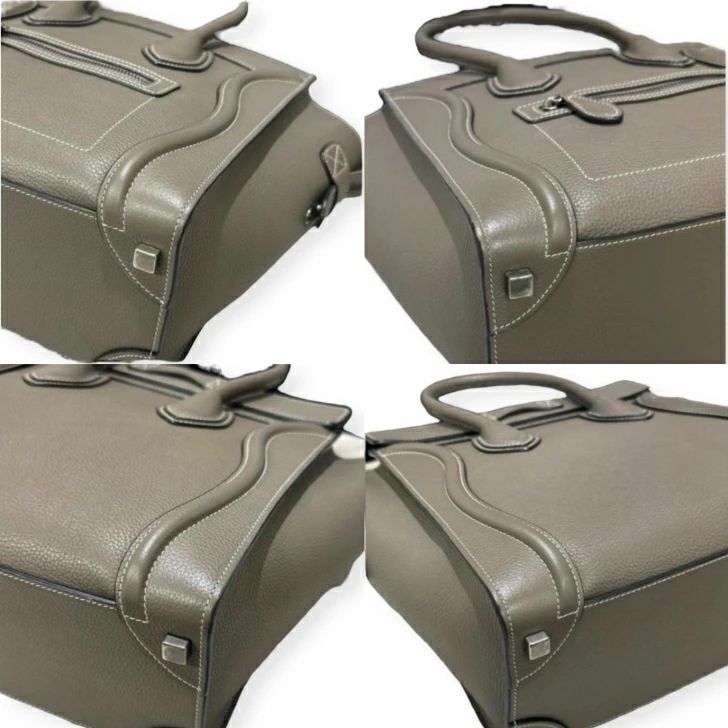 セリーヌラゲージマイクロレザーライトグレーハンドバッグ2018年