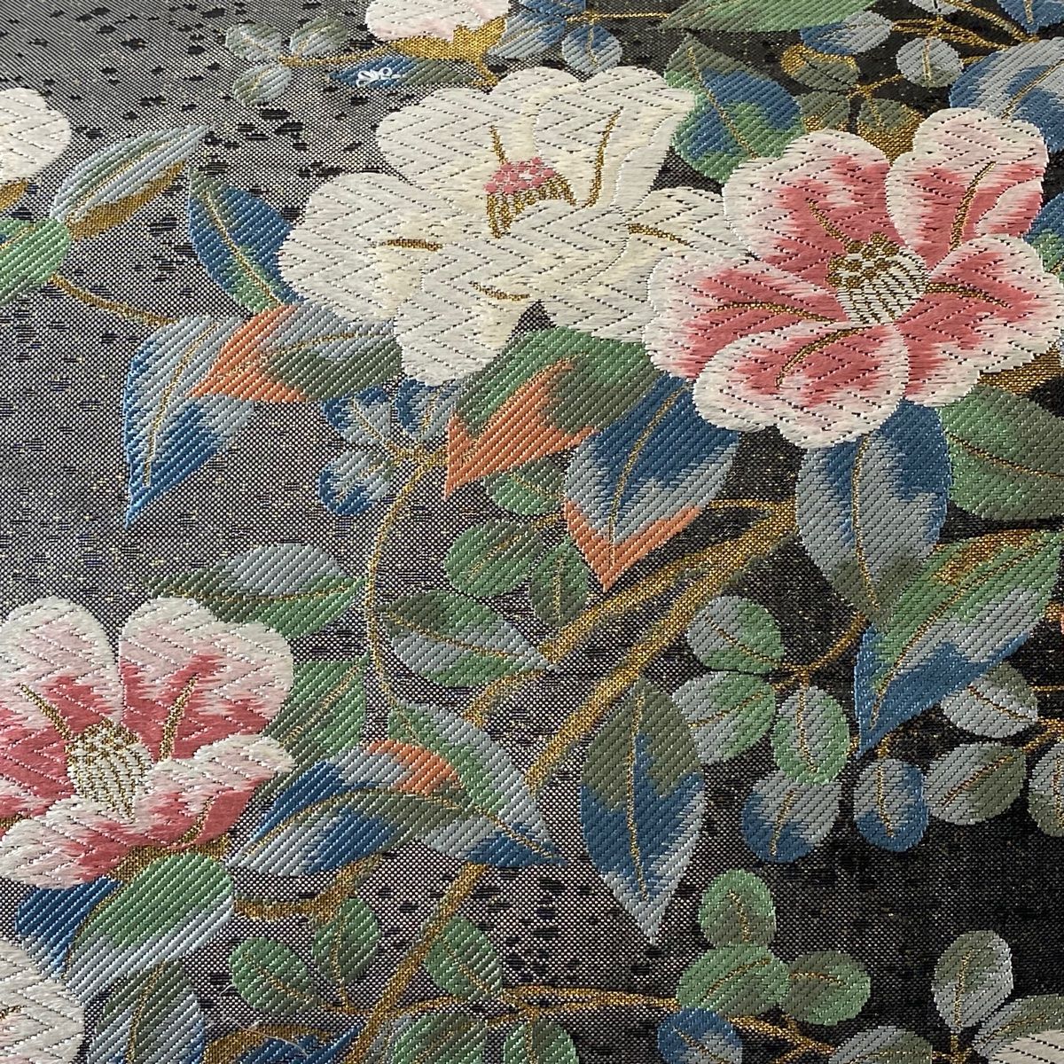 袋帯 美品 秀品 椿 箔 灰色 六通 正絹 【中古】 - メルカリ