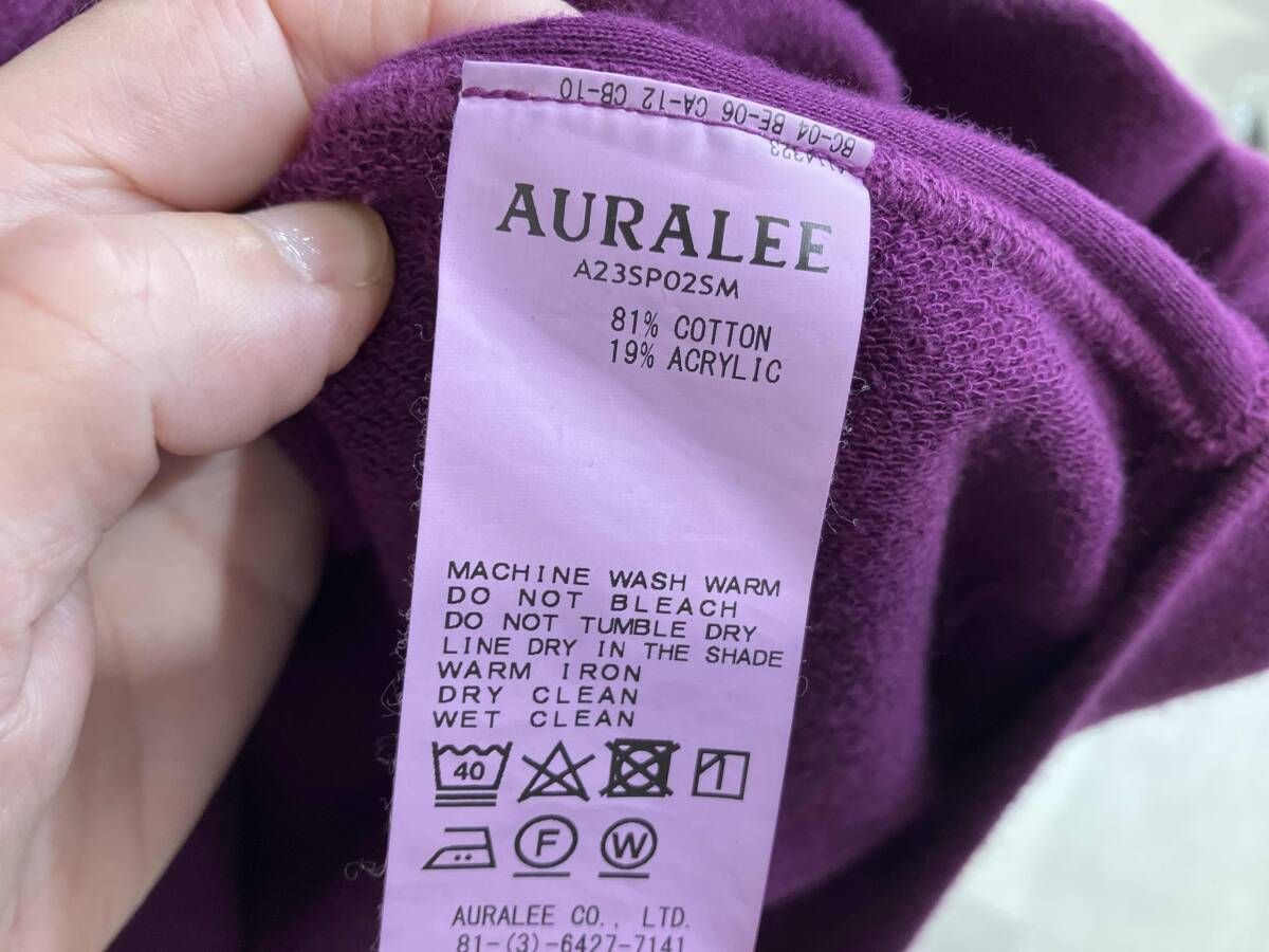  AURALEE オーラリー SUPER MILLED SWEAT スウェット トレーナー size 4 23 SS 紫 パープル メンズ その他 小物