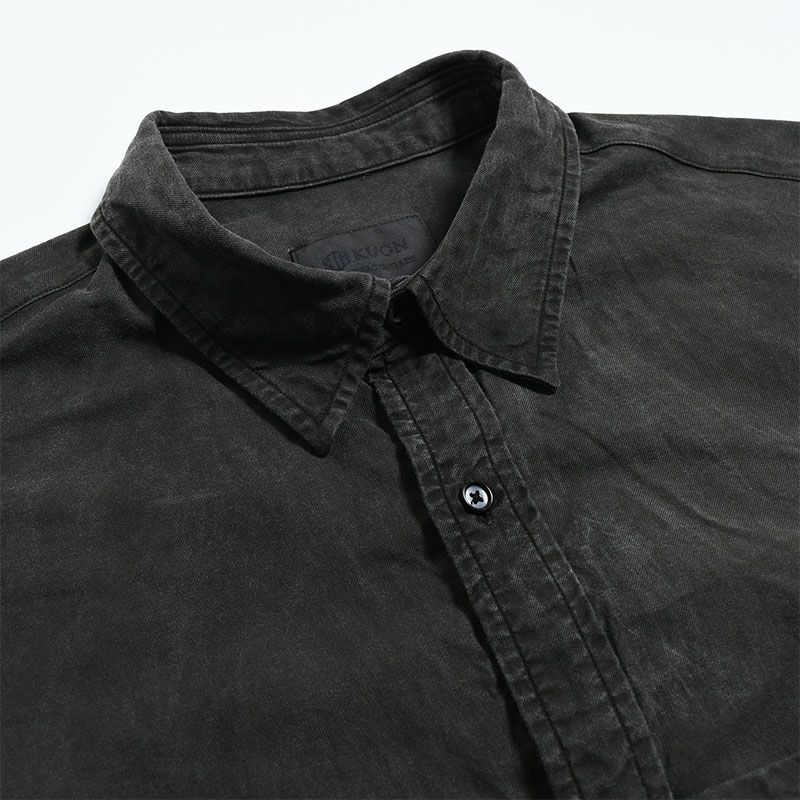 23SS KUON クオン Regular Collar Shirt -SUMIZOME Dark- 墨染め レギュラーカラーシャツ - メルカリ