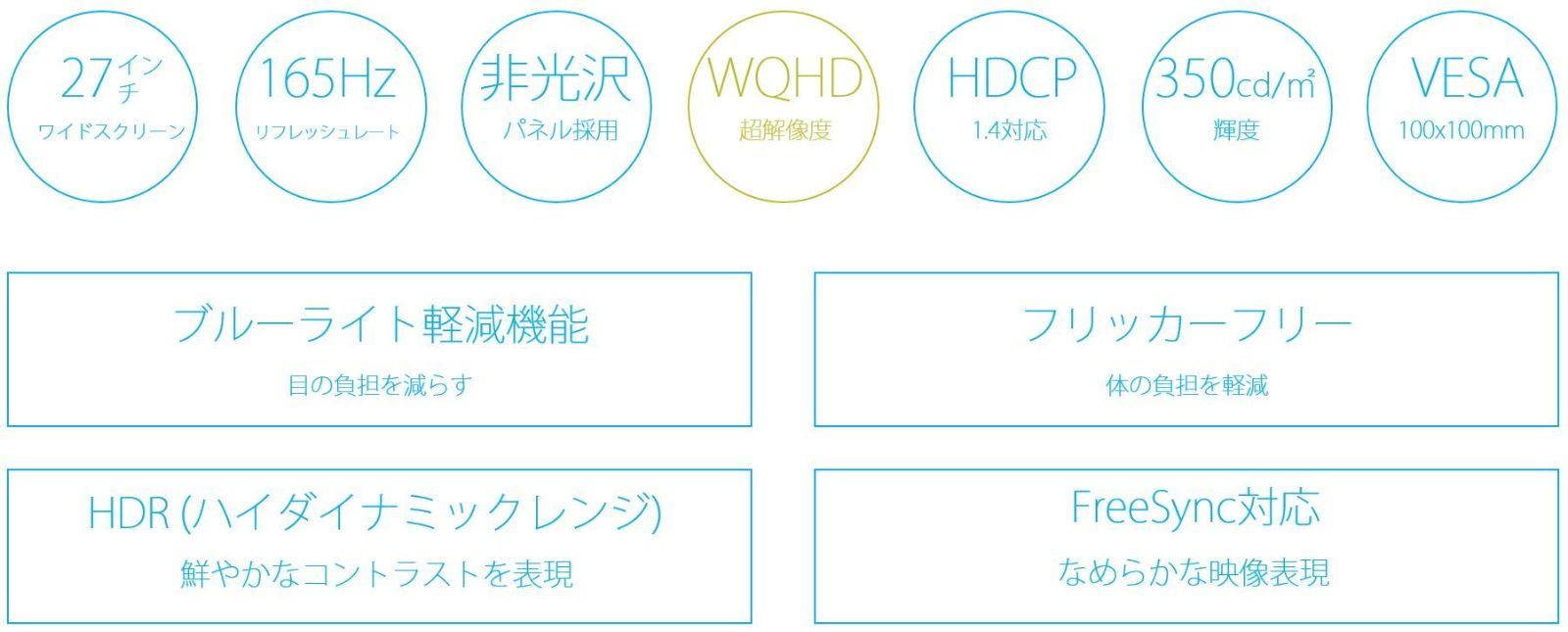 【新着商品】27型WQHD搭載、165Hz対応ゲーミングモニター JN-T27165WQHDR JAPANNEXT 144Hz / 120Hz