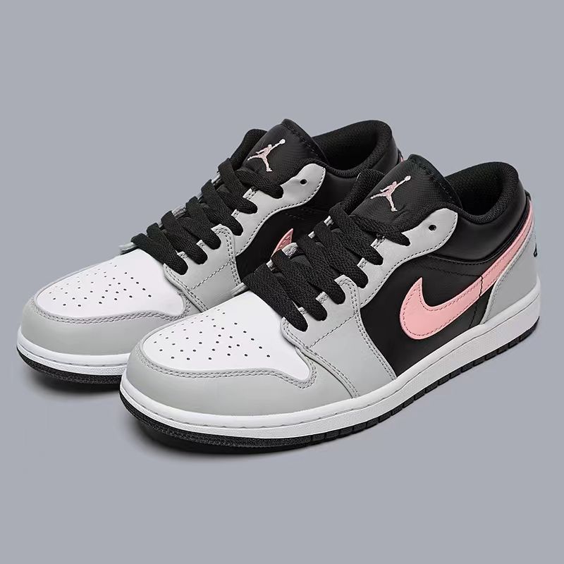 NIKE (ナイキ) AIR JORDAN 1 LOW エアジョーダン1 ローカット スニーカー グレー/ピンク US9/27cm 553558-062  - メルカリ