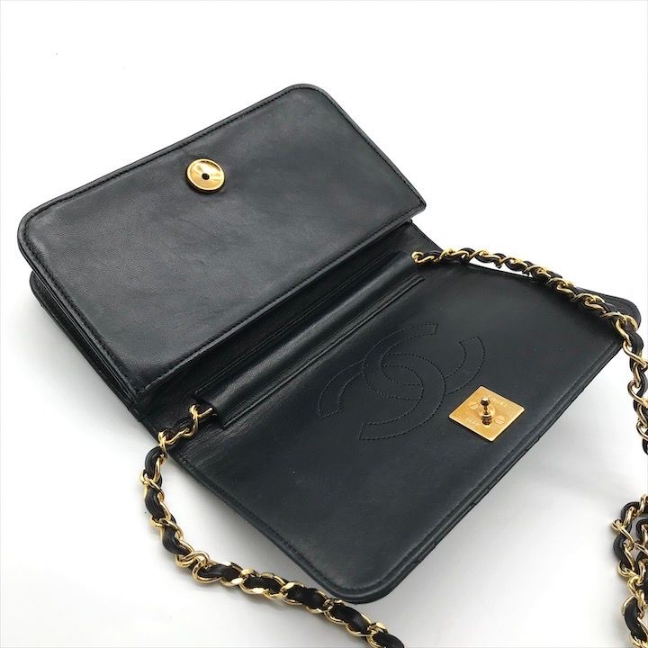 良品 CHANEL シャネル ココマーク プッシュロック ミニマトラッセ ラムスキン チェーン ショルダー バッグ ブラック レディース a8621 良品 CHANEL シャネル ココマーク プッシュロック ミニマトラッセ