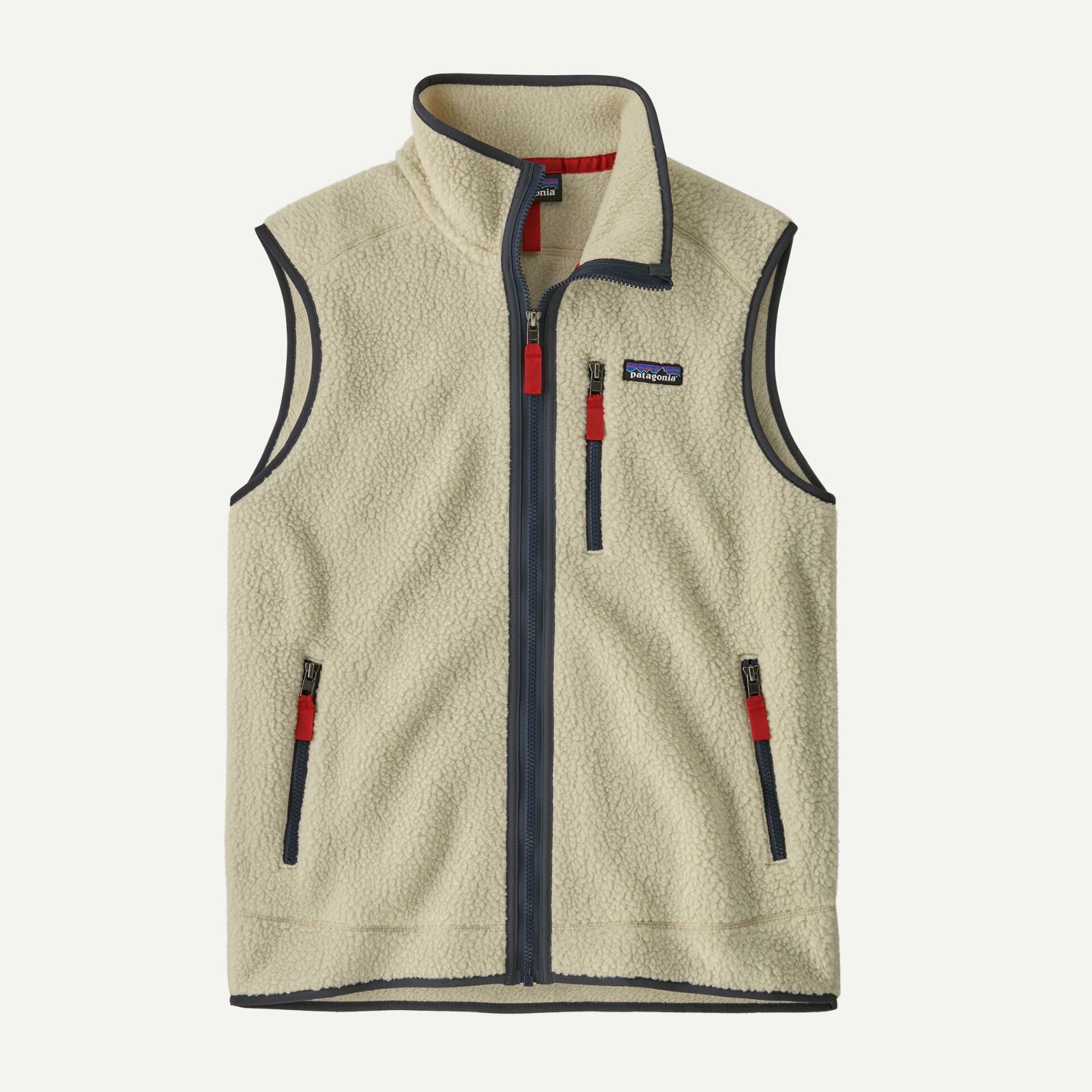パタゴニア レトロ パイル ベスト ベスト メンズ ネイビー 紺 L ベージュ PATAGONIA 22821 ベスト フリース トップス アウター 上着 軽量 軽い アウトドア キャンプ 保温 防寒 ロゴ カジュアル ジップアップ スタンドカラー 登山