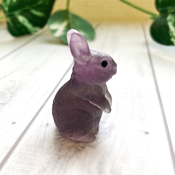 オブシディアンうさぎとフローライトブレスレット フローライトの月うさぎブレスレット - mallory88_natural_stone
