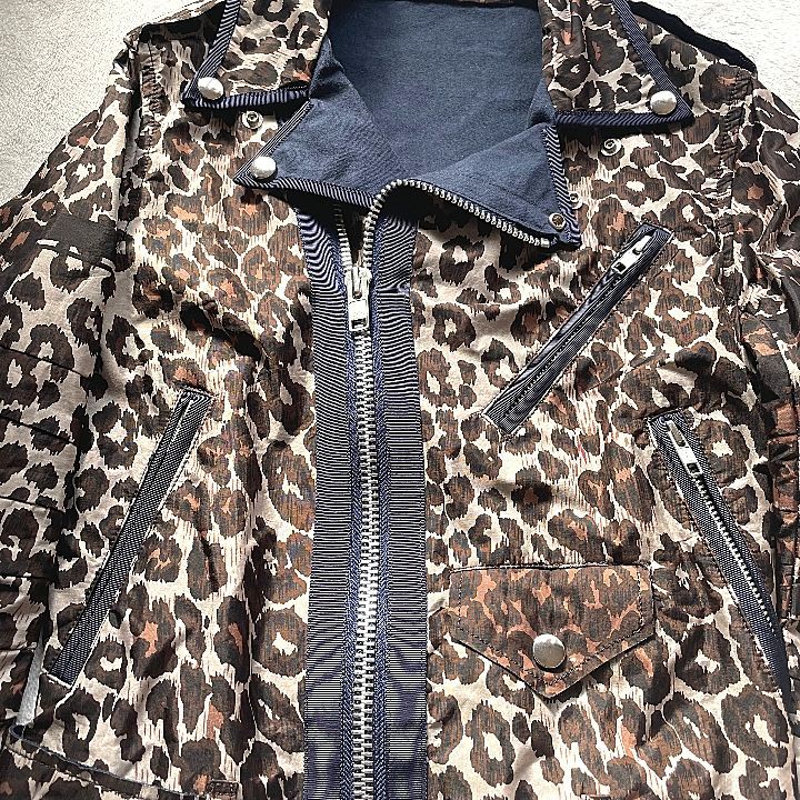 sacai サカイ レオパード ダブルライダースジャケット - メルカリ