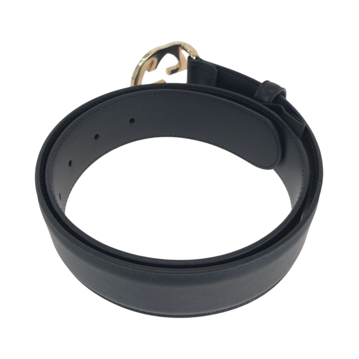 美品 GUCCI グッチ インターロッキング 75cm/30インチ ブラック 黒