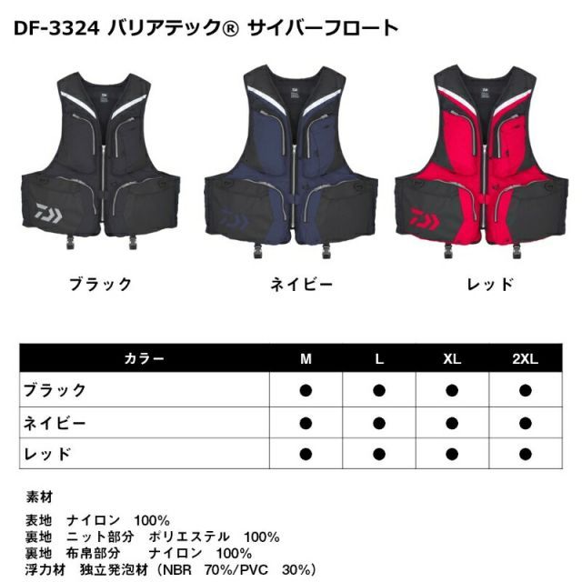 DAIWA ダイワ バリアテック サイバーフロート DF-3321 ダイワ DF-3321 バリアテック サイバーフロート M ミッドナイト