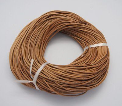 本革リアルレザー丸紐ナチュラル（無着色）2mm*10m