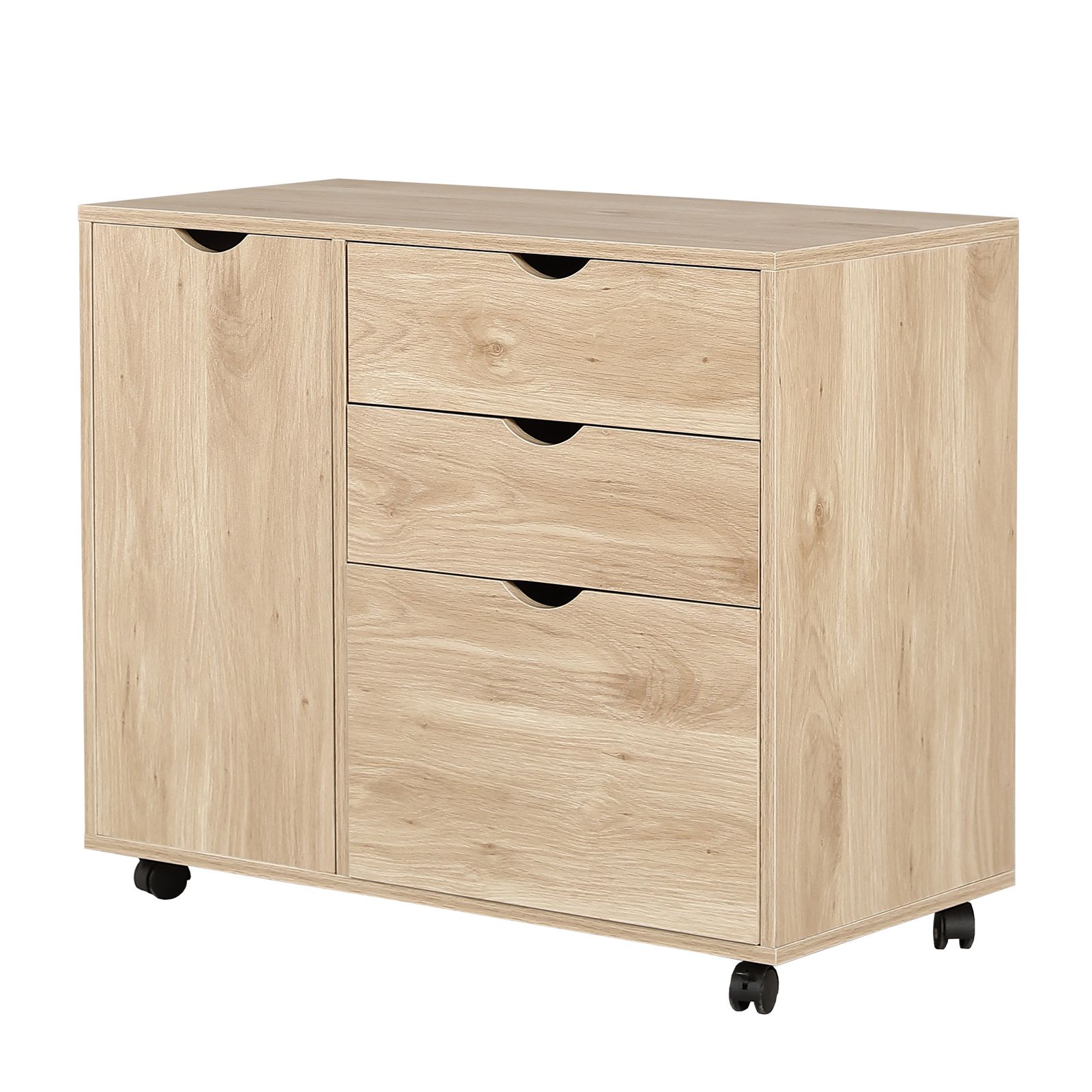 キャビネット幅80cm サイドボード チェスト キャスター付き 引き出し 3段 キャスター付き リビングキャビネット 幅80 木製 チェスト 大容量 3段