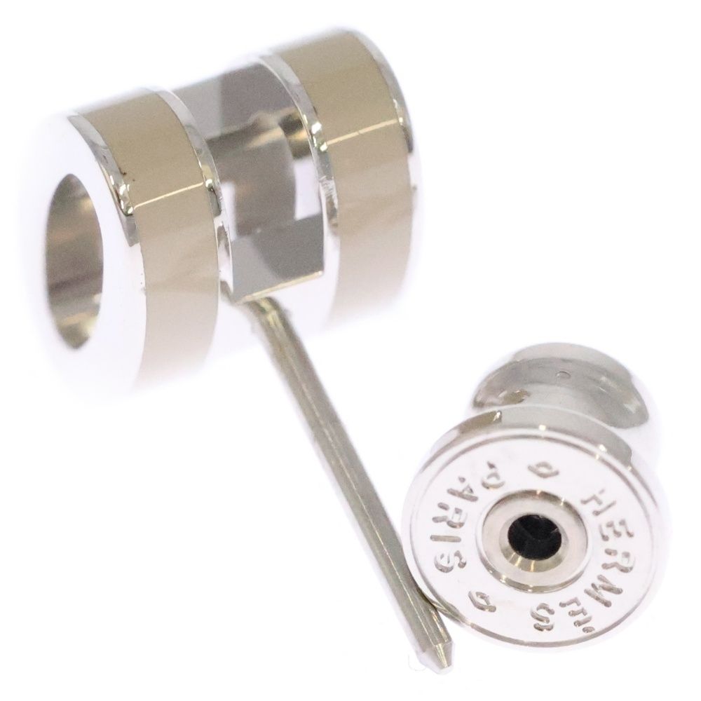 HERMES エルメス ポップアッシュピアス イヤー シルバー×ベージュ GP DECORATOM_COM_BR