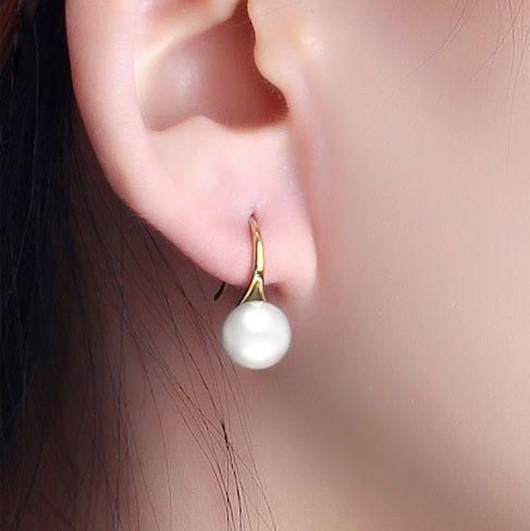 021P☆【高品質✨】ピアス　一粒パール　フック　ホワイト　ゴールド　淡水真珠 0119【大人気】フックピアス 淡水真珠 一粒パール 8mm S925 ゴールド